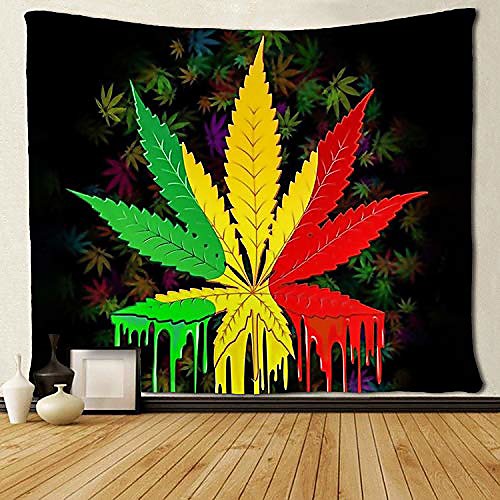 

tapestry reggae rasta marijuana leaf weed tapestries wall hanging throw tablecloth 50x60 inches for bedroom living room dorm room