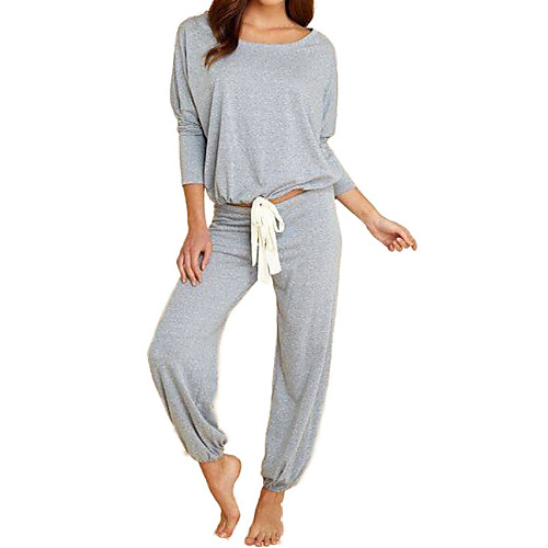 

Women's 2 Piece Set Pure Color Drawstring Crew Neck Solid Color Sport Athleisure Sweatshirt and Pants Clothing Suit Long Sleeve Warm Soft Comfortable Everyday Use Casual Daily / Winter