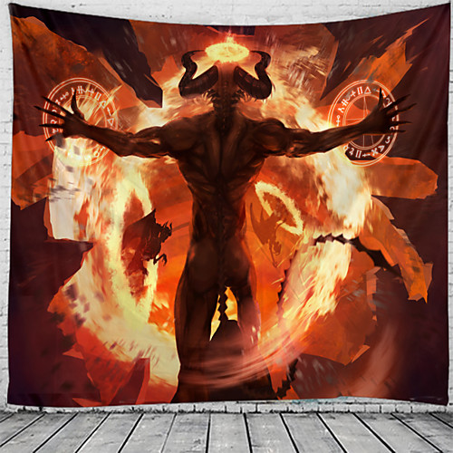 

Halloween Party Holiday Wall Tapestry Art Decor Blanket Curtain Picnic Tablecloth Hanging Home Bedroom Living Room Dorm Decoration Psychedelic Devil Haunted Scary Polyester