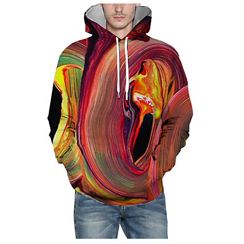 

Men's Pullover Hoodie Sweatshirt Graphic 3D Daily 3D Print Basic Hoodies Sweatshirts Rainbow