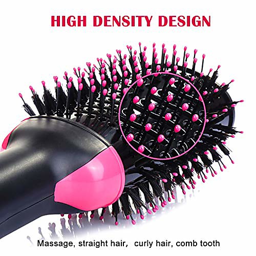 

hair dryer brush hot air brush 4-in-1 hair curling iron hair straightener dryer ionic hair brush blow dryer (rosered)