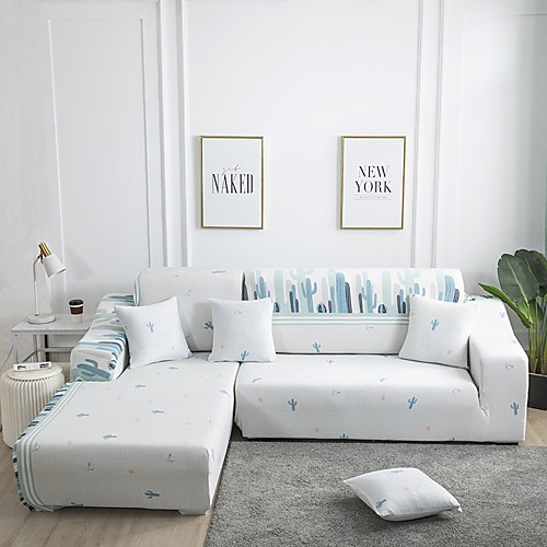 

Stretch Slipcover Sofa Cover Couch Cover Cactus Printed Sofa Cover Stretch Couch Cover Sofa Slipcovers for 1~4 Cushion Couch with One Free Pillow Case