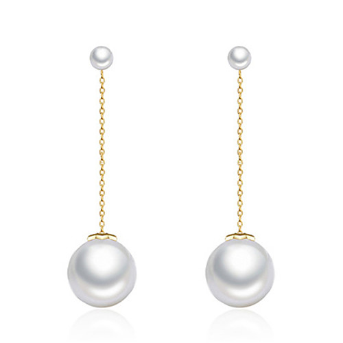 

Women's Pearl Drop Earrings Classic Mini Stylish Artistic Luxury Trendy Korean Platinum Plated Gold Plated Earrings Jewelry Silver For Christmas Gift Daily Work Festival 1 Pair