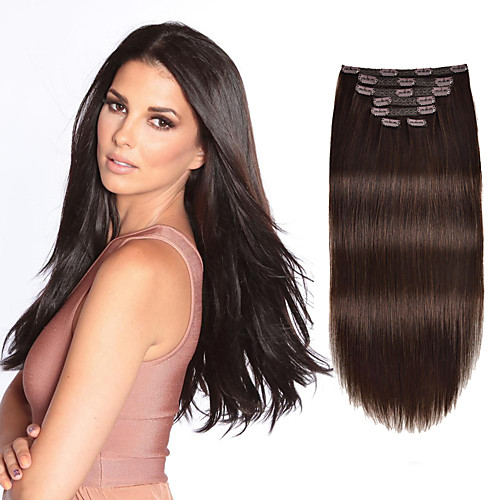 

Clip In Hair Extensions Remy Human Hair 7pcs 7 PCS Pack Straight Natural Hair Extensions