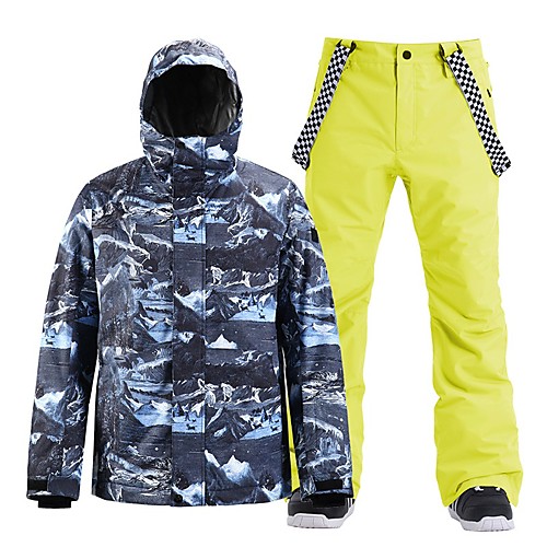 

Men's Ski Jacket with Pants Skiing Snowboarding Winter Sports Waterproof Windproof Warm 100% Polyester Clothing Suit Ski Wear