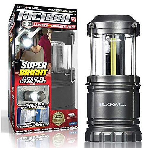 

taclight lantern portable led collapsible camping & outdoor torch, silver