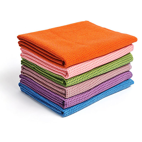 

Yoga Towels Non Slip Padded Fabric Poly / Cotton Fabric for Purple Blue Pink
