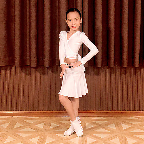 

Latin Dance Skirts Bandage Girls' Performance Long Sleeve Natural Spandex