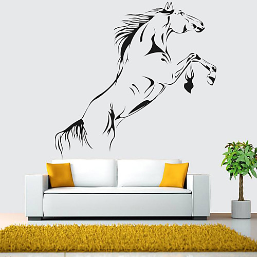 

Black Galloping Horse Wall Sticker Vinyl Jumping Horse Wallpaper Art Mural Home Decoration 9060cm