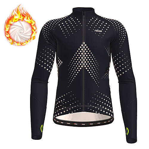 

21Grams Men's Long Sleeve Cycling Jersey Winter Fleece Black Gradient Bike Jersey Top Mountain Bike MTB Road Bike Cycling Thermal Warm Fleece Lining Breathable Sports Clothing Apparel / Micro-elastic