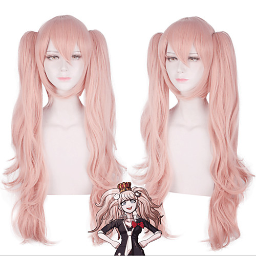 

Dangan Ronpa Enoshima Junko Cosplay Wigs Women's With 2 Ponytails 30 inch Heat Resistant Fiber Curly Pink Teen Adults' Anime Wig
