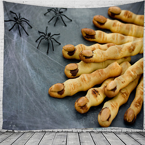 

Halloween Wall Tapestry Art Decor Blanket Curtain Picnic Tablecloth Hanging Home Bedroom Living Room Dorm Decoration Psychedelic Zombie Fingers Spide