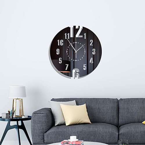 

3D Wall Clock Mechanism Clock Mirror Wall Stickers Removable Art Decal Sticker DIY Wall Clocks Home Decor Living Quartz Needle