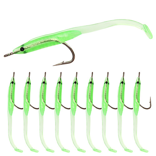 

10 pcs Fishing Lures Soft Bait Lure Packs Luminous 3D Sinking Bass Trout Pike General Fishing