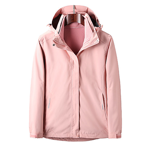 

Women's Hiking Jacket Hiking 3-in-1 Jackets Winter Outdoor Solid Color Waterproof Windproof Fleece Lining Breathable Jacket Hunting Fishing Climbing Purple Pink Green / Warm