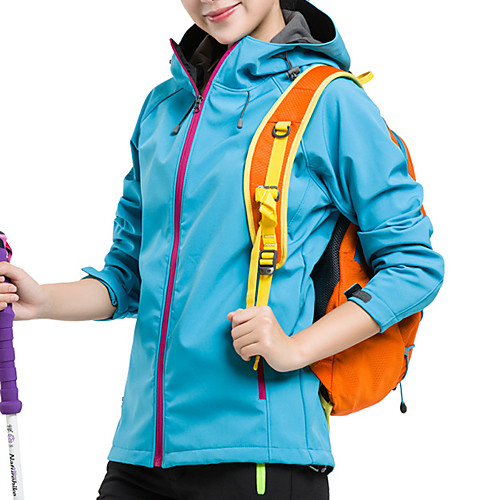 

Women's Hiking Softshell Jacket Hiking Jacket Winter Outdoor Waterproof Windproof Fleece Lining Breathable Jacket Single Slider Hunting Ski / Snowboard Climbing Navy Black Red Fuchsia Green / Warm