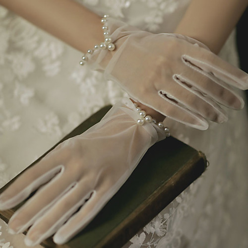 

Breathable Mesh Suit Length Glove Gloves / Imitation Pearl With Faux Pearl