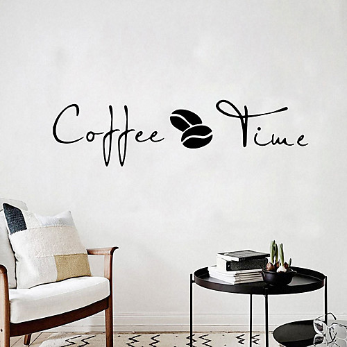 

Coffee Time Wall Stickers Modern Cafe Art Decal Kitchen Coffee Shop Office Background Removable Wall Mural Home Decor 5714.7cm