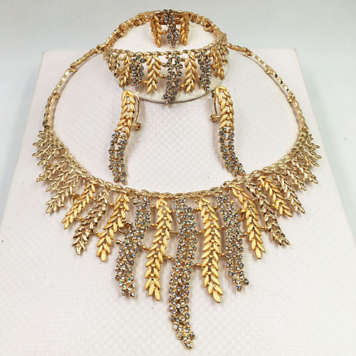 

Women's Clear Synthetic Diamond Bridal Jewelry Sets Simple Basic Elegant Earrings Jewelry Light Yellow / Dark Yellow / Yellow For Wedding Engagement 1 set