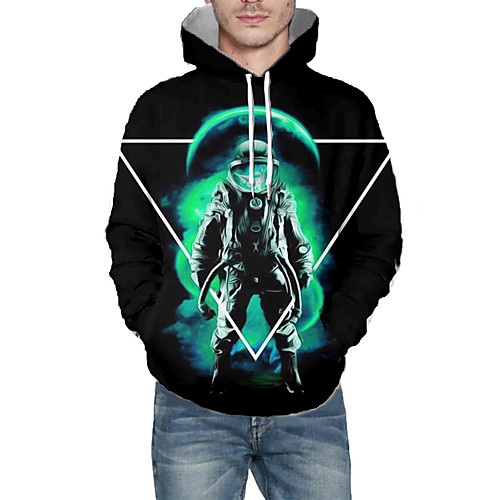 

Men's Daily Pullover Hoodie Sweatshirt 3D Graphic Hooded Basic Hoodies Sweatshirts Long Sleeve Black