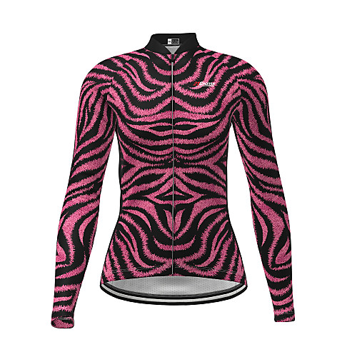 

Women's Long Sleeve Cycling Jersey Winter Purple Zebra Bike Jersey Top Mountain Bike MTB Road Bike Cycling Quick Dry Sports Clothing Apparel / Micro-elastic / Athleisure