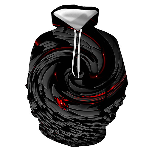 

Men's Pullover Hoodie Sweatshirt Graphic Daily Going out 3D Print Basic Casual Hoodies Sweatshirts Black