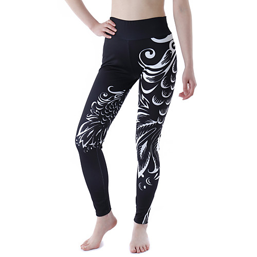 

Women's Sporty Yoga Breathable Slim Daily Sweatpants Pants Print Ankle-Length High Waist White Black