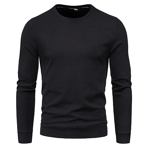 

Men's Pullover Sweatshirt Solid Color Daily non-printing Basic Casual Hoodies Sweatshirts Black Blue Red