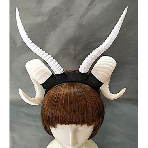 

gothic antelope sheep horn hoop headband forest animal photography original manual aries exhibition cosplay photo props deluxe costume horns (white)