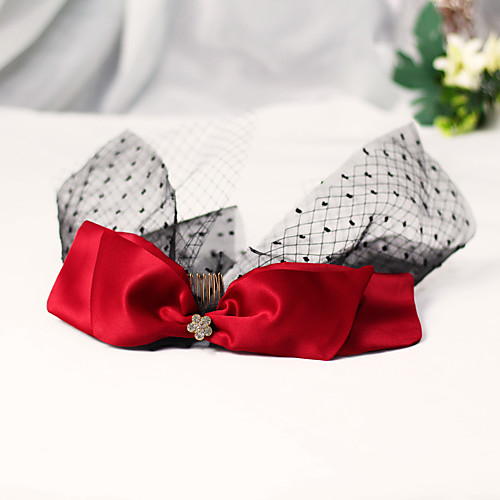 

Chinese Style Headpieces Tulle / Other Headpiece with Bowknot / Ribbon Tie 1 Piece Wedding Headpiece