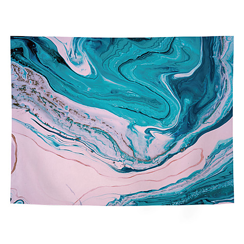 

Wall Tapestry Art Decor Blanket Curtain Picnic Tablecloth Hanging Home Bedroom Living Room Dorm Decoration Polyester Marble Light Blue Pink Water Pattern