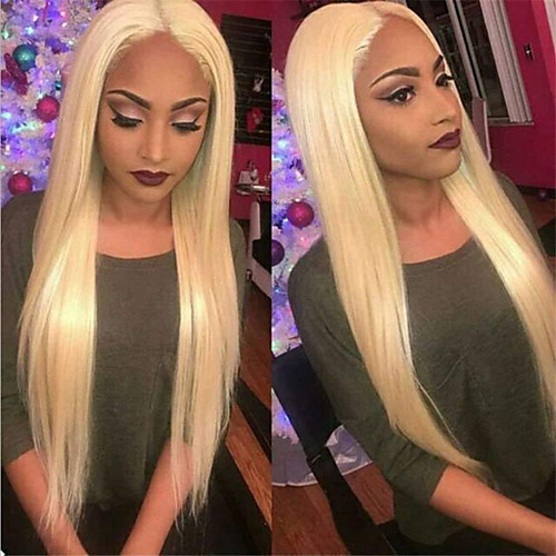 

Synthetic Wig Straight Middle Part Wig Very Long Blonde Synthetic Hair 26 inch Women's Fashionable Design Exquisite Romantic Blonde