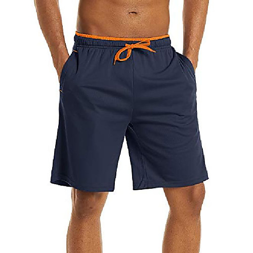 

quick dry mesh shorts for men jogging athletic gym drawstring shorts, navy, 34