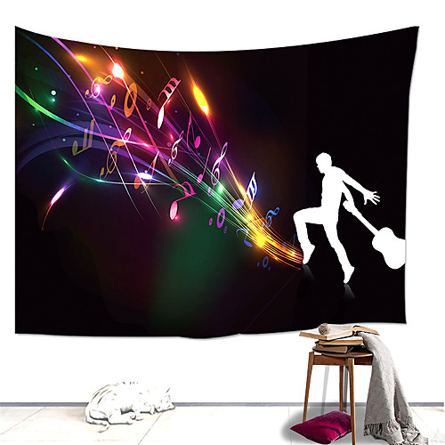 

Wall Tapestry Art Decor Blanket Curtain Hanging Home Bedroom Living Room Decoration Polyester Music Note