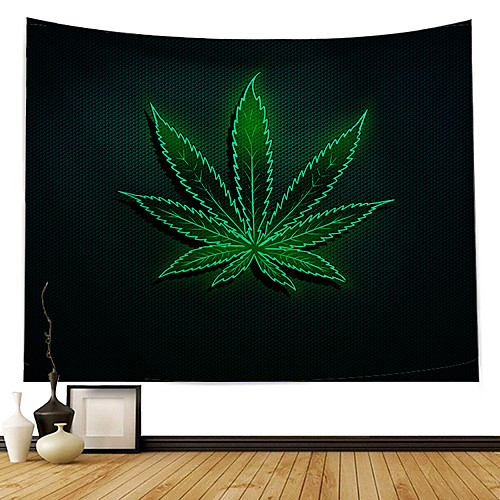 

Wall Tapestry Art Decor Blanket Curtain Picnic Tablecloth Hanging Home Bedroom Living Room Dorm Decoration Polyester Glowing Leaves