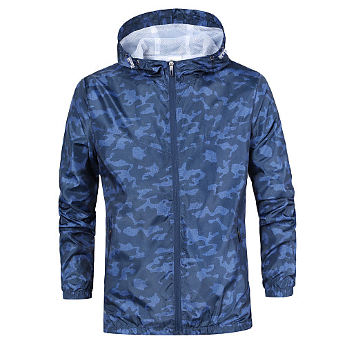 

Men's Hiking Jacket Hiking Windbreaker Outdoor Thermal Warm Windproof Breathable Comfortable Jacket Single Slider Camping / Hiking Climbing Traveling Black Dark Blue Light Blue