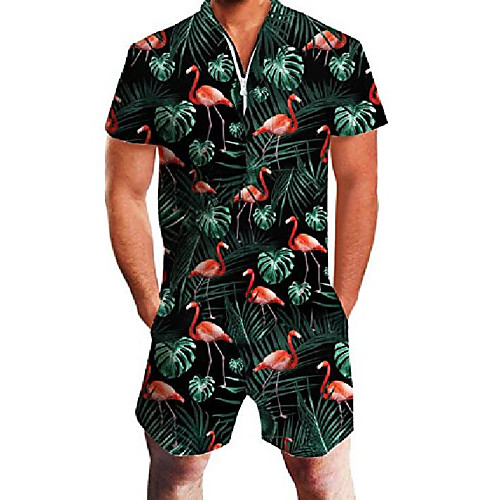 

men 3d graphic bro romper jumpsuit summer shorts one piece romper outfits
