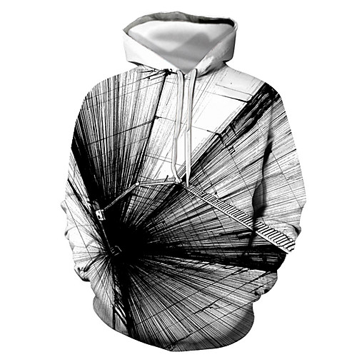 

Men's Pullover Hoodie Sweatshirt Graphic Daily Going out 3D Print Basic Casual Hoodies Sweatshirts Black