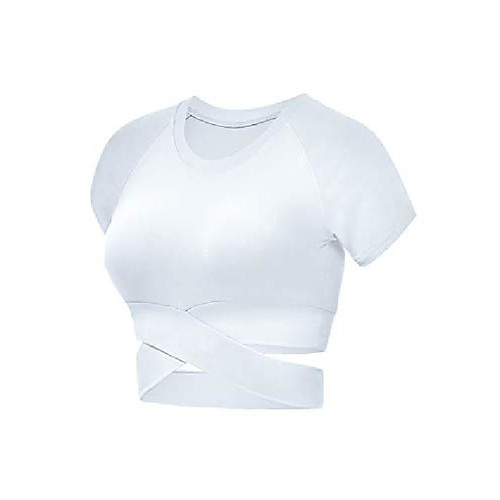 

ladies crop top for yoga athletic exercise top workout crop top white m