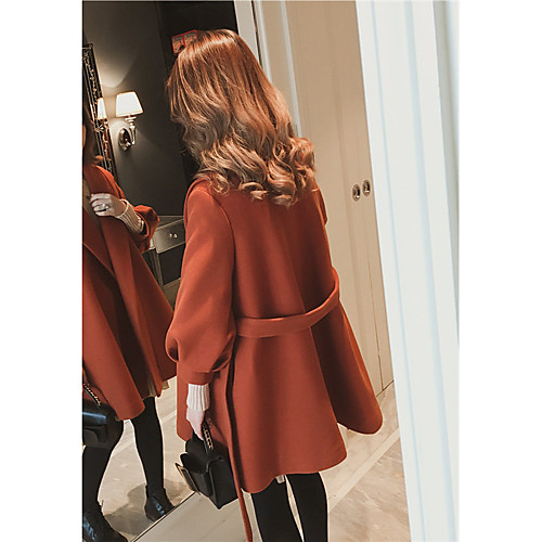 

Women's Solid Colored Oversized Basic Fall & Winter Coat Long Daily Long Sleeve Cotton Coat Tops Black