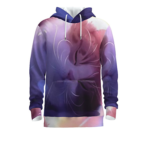 

Men's Pullover Hoodie Sweatshirt Graphic Animal Daily 3D Print Basic Hoodies Sweatshirts Purple