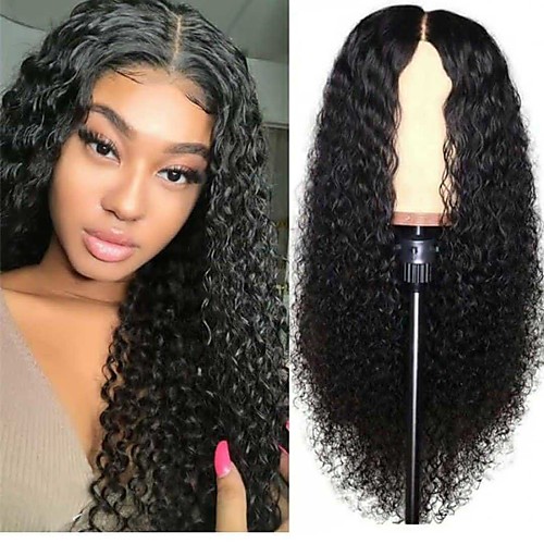 

Synthetic Wig Afro Jerry Curl Middle Part Wig Very Long Brown Natural Black Synthetic Hair 26 inch Women's Classic Exquisite Fluffy Black Brown