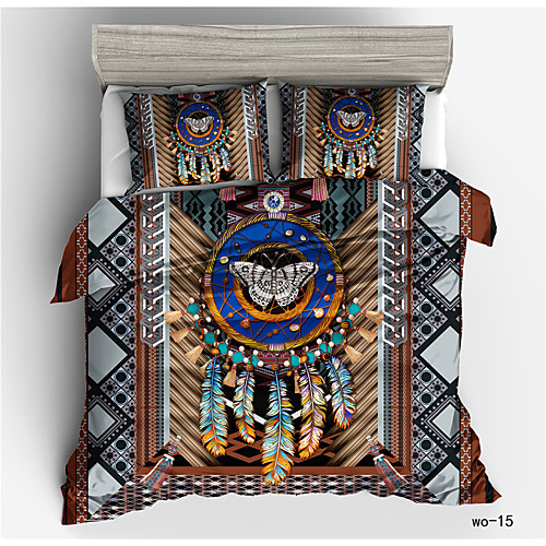 

Indian Totem Dreamcatcher Series 3D Print 3-Pieces Duvet Cover Set Hotel Bedding Sets Comforter Cover with Soft Lightweight Microfiber(Include 1 Duvet Cover and 1 or 2 Pillowcases)
