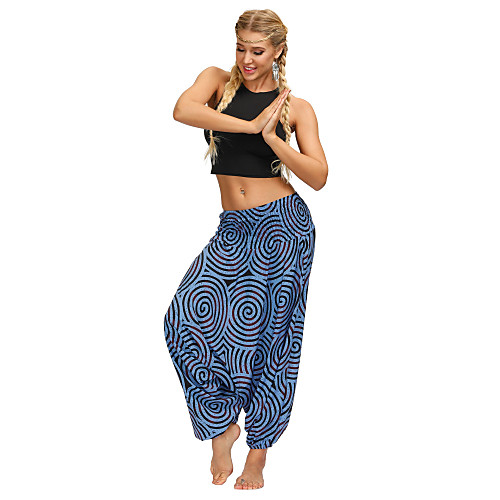 

Women's Yoga Pants Harem Bloomers Breathable Quick Dry Bohemian Blue Yoga Fitness Gym Workout Sports Activewear / Casual / Athleisure