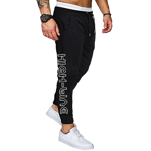 

Men's Sweatpants Jogger Pants Drawstring Cotton Letter Printed Sport Athleisure Pants Breathable Soft Oversized Comfortable Running Everyday Use Exercising General Use