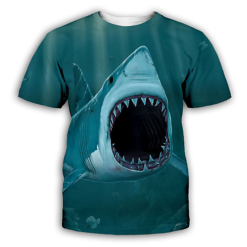 

Men's T shirt 3D Print Graphic Print Short Sleeve Party Tops Exaggerated Light Green