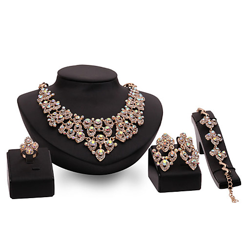 

Women's Multicolor Synthetic Diamond Bridal Jewelry Sets Simple Basic Elegant Earrings Jewelry Gold For Wedding Engagement 1 set