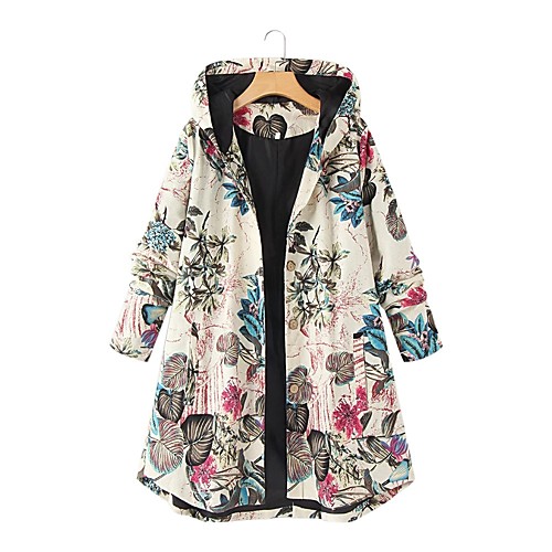 

Women's Plants Basic Fall & Winter Coat Long Daily Long Sleeve Cotton Coat Tops Fuchsia