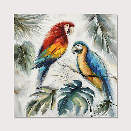 

Oil Painting Hand Painted Square Abstract Animals Modern Rolled Canvas (No Frame)