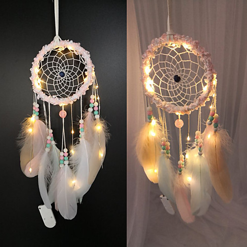 

Led Boho Dream Catcher Handmade Gift Wall Hanging Decor Art Ornament Craft Cloud Flower Bead 5715cm for Kids Bedroom Wedding Festival